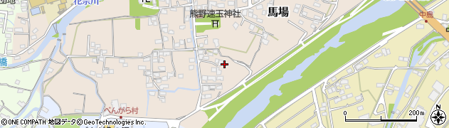 福岡県八女市馬場周辺の地図