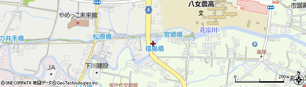 福岡県八女市稲富685周辺の地図