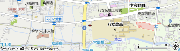 福岡県八女市本町新町周辺の地図