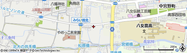 福岡県八女市稲富37周辺の地図