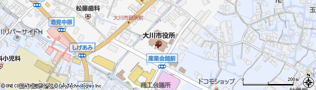 大川市役所学校教育課　学務係周辺の地図