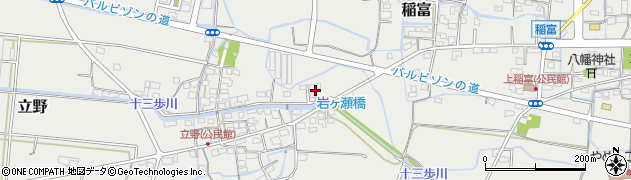 福岡県八女市稲富375周辺の地図