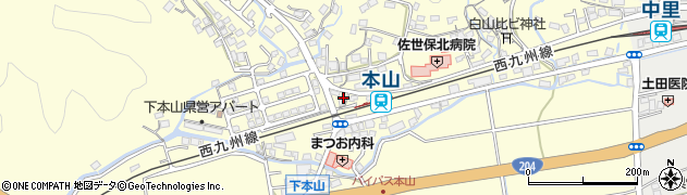 長崎県佐世保市下本山町1292周辺の地図
