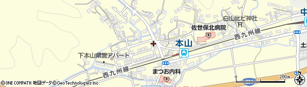長崎県佐世保市下本山町周辺の地図