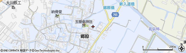 福岡県大川市郷原周辺の地図