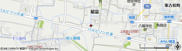 福岡県八女市稲富402周辺の地図