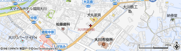 福岡県大川市酒見302周辺の地図