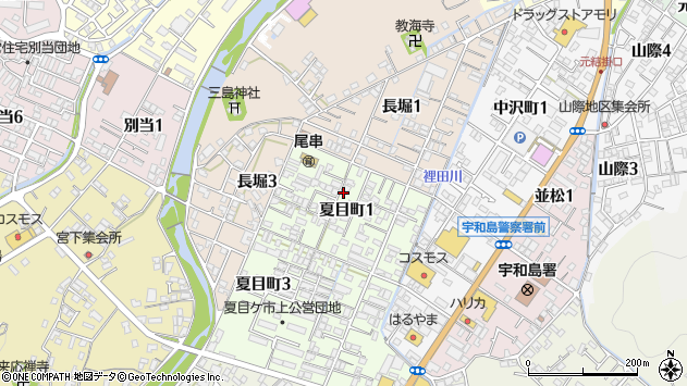 〒798-0083 愛媛県宇和島市夏目町の地図