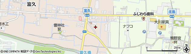 福岡県筑後市富久61周辺の地図