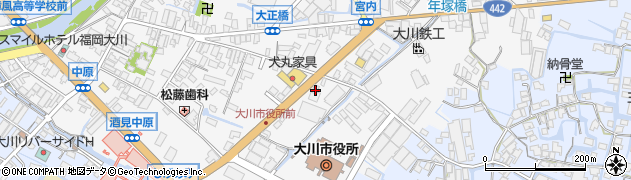福岡県大川市酒見286周辺の地図