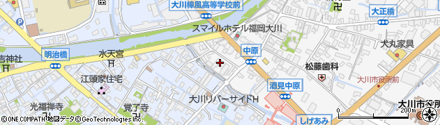 福岡県大川市酒見122周辺の地図