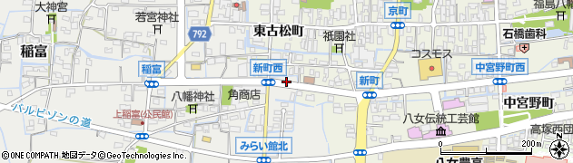 福岡県八女市稲富48周辺の地図