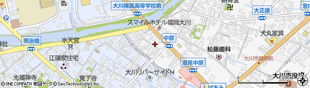 福岡県大川市酒見127周辺の地図