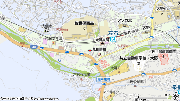 〒857-0136 長崎県佐世保市田原町の地図