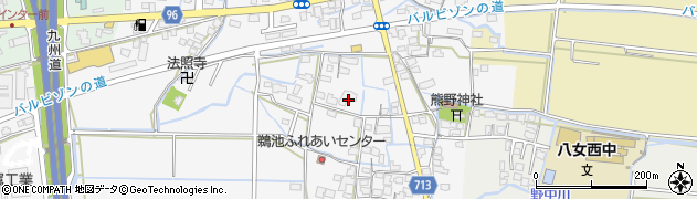 福岡県八女市鵜池186周辺の地図