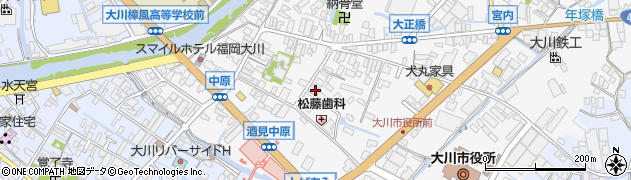 福岡県大川市酒見170周辺の地図