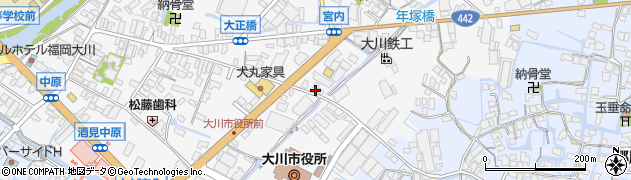 福岡県大川市酒見516周辺の地図