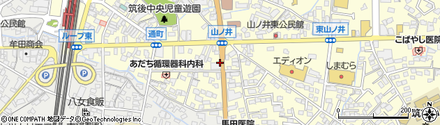 羽犬塚十字路周辺の地図