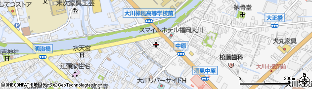 福岡県大川市酒見114周辺の地図