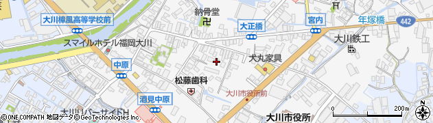 福岡県大川市酒見322周辺の地図