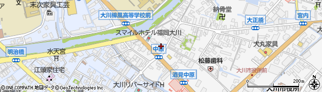 福岡県大川市酒見96-2周辺の地図