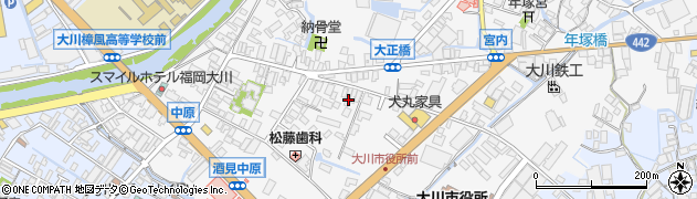 福岡県大川市酒見323周辺の地図