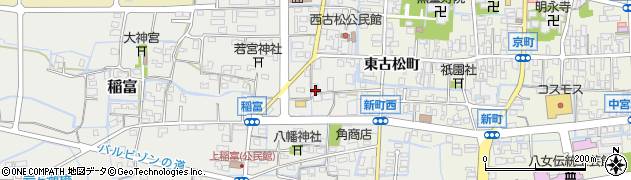 福岡県八女市稲富106周辺の地図