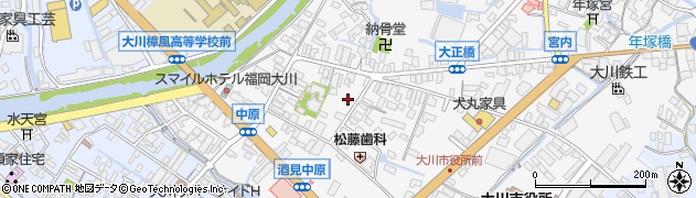 福岡県大川市酒見166周辺の地図