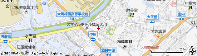 福岡県大川市酒見90周辺の地図