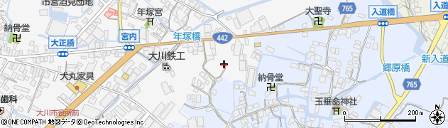 福岡県大川市酒見596周辺の地図