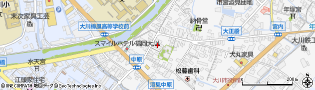 福岡県大川市酒見23周辺の地図