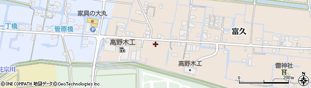 福岡県筑後市富久864周辺の地図