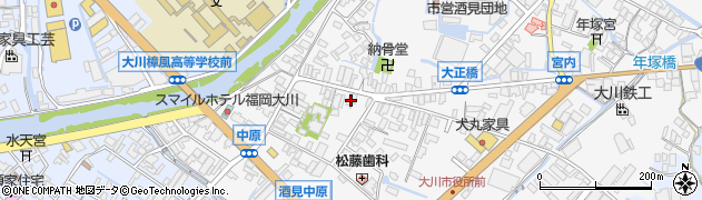 福岡県大川市酒見39周辺の地図