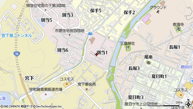 〒798-0086 愛媛県宇和島市別当の地図