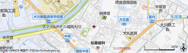 福岡県大川市酒見38周辺の地図