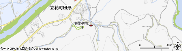 福岡県八女市立花町田形周辺の地図