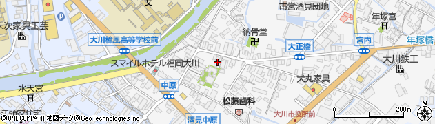 福岡県大川市酒見33周辺の地図