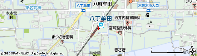 八丁牟田駅周辺の地図