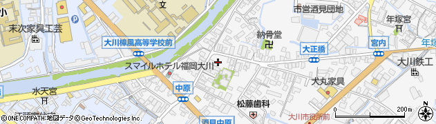 福岡県大川市酒見29周辺の地図