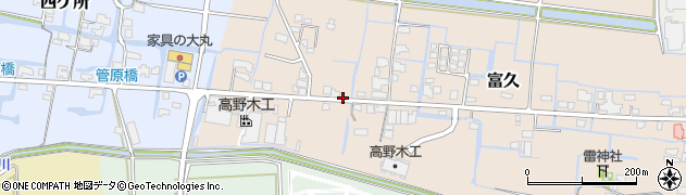 福岡県筑後市富久860周辺の地図