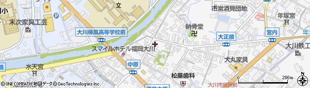 福岡県大川市酒見26周辺の地図
