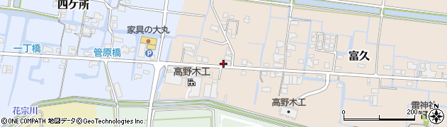 福岡県筑後市富久868周辺の地図