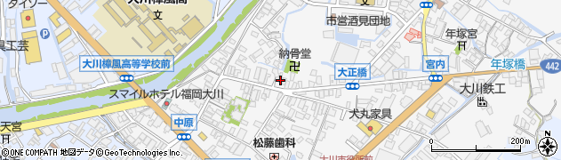 福岡県大川市酒見49周辺の地図