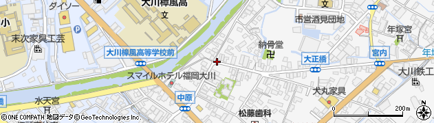 福岡県大川市酒見62周辺の地図