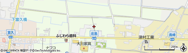 福岡県筑後市庄島周辺の地図