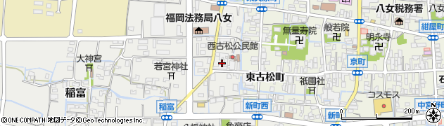 福岡県八女市稲富112周辺の地図