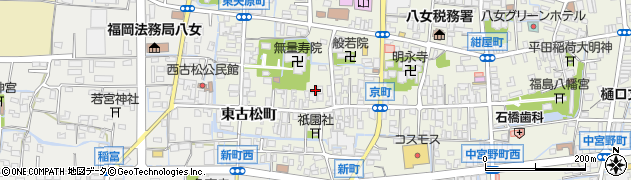 福岡県八女市本町周辺の地図