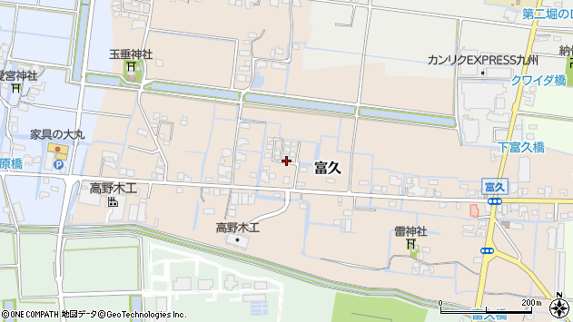 〒833-0044 福岡県筑後市富久の地図
