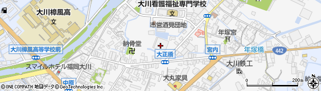 福岡県大川市酒見496周辺の地図