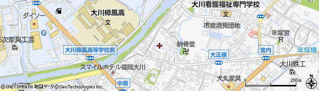 福岡県大川市酒見64周辺の地図
